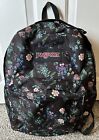 JanSport Superbreak Plus Floral Black Pink Backpack JS0A4QUE Large Size 17x13 🎒