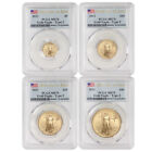 Set of 4 2021 Gold Eagles Type 2 PCGS MS70 First Day of Issue FDOI Eagle Coins