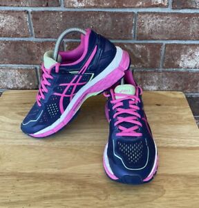 Asics Womens Gel Kayano 22 T598N Blue Pink Running Shoes Sneakers Size 8