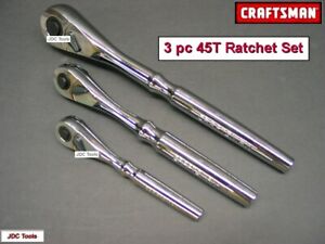 CRAFTSMAN TOOLS 3 pc Ratchet Socket Wrench Set 1/4 3/8 1/2 99962 99964 99967