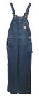 Rare Mens 90s Vintage Size 34 x 32 Carhartt Blue Denim Overalls, Made in USA