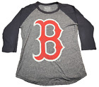 Majestic Threads Boston Red Sox MLB Logo T Shirt Adult Large 3/4 Sleeve Tee