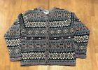 Vintage 90s Knit Cardigan Sweater 2XL Kobe Crystal Shetland Wool