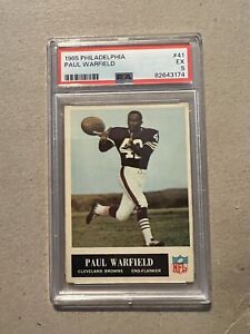 1965 PHILADELPHIA NFL #41 PAUL WARFIELD PSA 5 CLEVELAND BROWNS HOF ROOKIE CARD