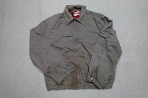 Vintage Jacket Mens Medium Gray Talon Zipper 80s Flannel Lined Bomber Coat