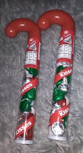 2 - Hershey's Kisses Milk Chocolate Stuffed Candy Cane~ 2.3oz~5/24