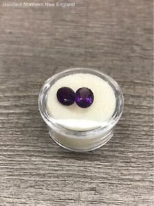 Lot of 2 Purple Amethyst Oval Cut Loose Gemstones 9x7mm 3.3ctw