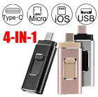 4 in 1 OTG USB Flash Drive Memory Stick for iPhone Android iPad Type C Pen Drive