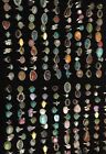 Turquoise & Mix Gemstone 925 Sterling Silver Plated 50Pcs Rings Lot HSR190
