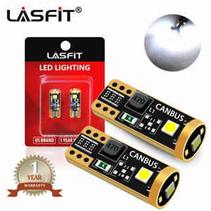 Lasfit LED License Plate Map Light Bulbs 168 192 194 T10 Error Free 6000K White