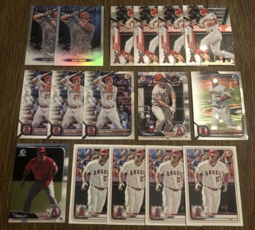 2020 Topps Chrome Mike Trout Lot Of 16