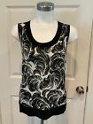 Magaschoni Collection Black & White Patterned Cashmere Sweater Vest, Size Small