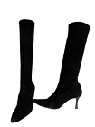 37 Manolo Blahnik Classic Knee High Black Stretch Suede Boots Tall