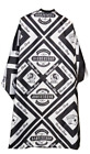 Barber Shop Pattern Cape Black White Salon Gown Apron Haircut Hairstyling NEW