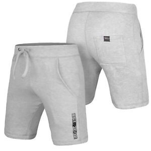 DEFY Men's Classic Casual Fit Fleece Shorts Gym Exercise Jogger Fitness Grey