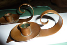 2 Vintage arts and crafts copper candle holder by Erhard Glander - hand wrought