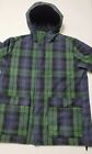 Norse Projects Mens Large Green Plaid Nunk Waxed Hooded Full Zip Jacket