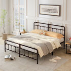 King Size Bed Frame Heavy Duty Metal Platform Bed with Headboard Footboard New