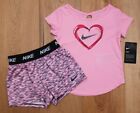 NEW Nike Infant Baby Girl 2 Piece Top & Shorts Set, Pink, DRI-FIT 24 months