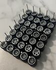 Hot Wheels - Matchbox Wheels Rubber Tires (10 Car Sets) 1/64 Real Riders Silver