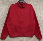 Vintage Polo Ralph Lauren Red Cotton Canvas Full Zip Harrington Jacket Sz Large