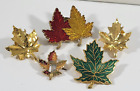 Vintage Lot of Autumn Leaves Brooch Pins Lapel The Falls on One