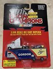 Racing Champions NASCAR Robby Gordon #40 Stock Car & Cab w/ Trailer / 1997 1:144