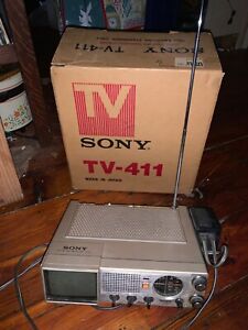 🔥VTG Sony TV-411 Portable TV-FM/AM Receiver w/ Power Supply Radio Works READ