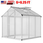 6×6.25FT New Polycarbonate Aluminum Greenhouses Kits Walk-in Green House Outdoor