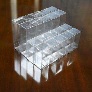 50X Clear PVC Boxes Cube Wedding Party Favour Gift Sweets Box Transparent Empty