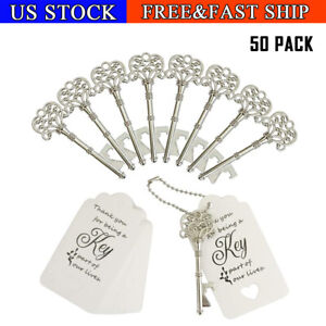 50 Pcs Wedding Favors Bottle Opener with Escort Tag Cards and Key Chains