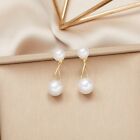 Fashion Pearl Zircon Crystal Bowknot Earrings Stud Women Wedding Jewellery Gift
