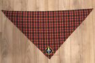 Boy Cub Scout Webelos Neckerchief Red Green Plaid Embroidered Patch 38 inch Blue