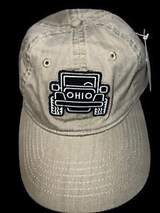 Ouray Sportswear OHIO Jeep Adjustable Hat Cap Khaki Beige Tan 100% Cotton