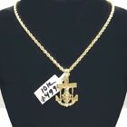 10k Gold Anchor Pendent Rope Chain 2.5mm 18
