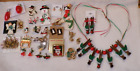 Vintage Christmas Brooch Brooches Pins Jewelry Lot Snowmen Fireplace (A33)