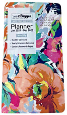 Large Print 2024 2025 2-Year Monthly Pocket Purse Planner Calendar Floral 2Pg/Mo