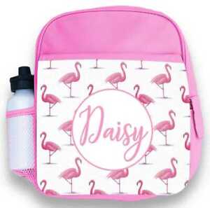 Personalised Kids Backpack Any Name Flamingo Girl Childrens Back To School Bag 4