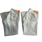 Levis 527 Jeans Men 34x30 Blue Light Wash Stretch Straight Leg Faded Lot of 2