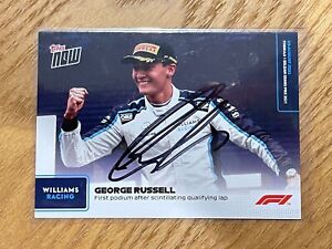 George Russell Signed 2021 Topps Now F1 Card #42 First Podium Williams Mercedes