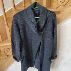 NWT Tahari Open Front Long Sweater Cardigan Gray Wool Blend  Sz Large