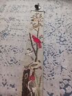 Antique Needlepoint Birds Bell Pull With Brass & Backing 36”x6”