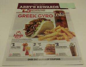 New ListingOne (1) Sheet of Arby's Coupons - Expiration 5/12/24