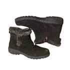Khombu Womens Boot Snow Winter Warm Shoe Black Suede Faux Fur Zipper Side Size 9
