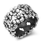 925 Sterling Silver Plumeria Flower Band Fashion Ring New Size 5-10