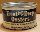Vintage Treat From The Deep Oyster Tin Can Display NOS Sealed Bivalve NJ