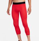 Nike Pro Men' Red Black Dri-FIT 3/4 Fitness Pockets Tights (FB7950-657) Size XL