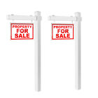 2 PCS 6' UPVC Real Estate Sign Post Open House Yard Home for Sale White W/Stake