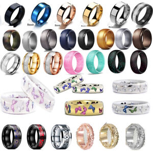 Men Silicone Rings Women Wedding Rubber Band Hypoallergenic Flexible Finger Ring