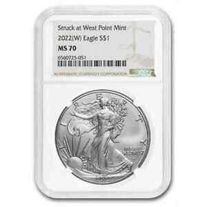 2022 (W) $1 SILVER AMERICAN EAGLE ✪ NGC MS-70 ✪ WEST POINT MINT COIN ◢TRUSTED◣